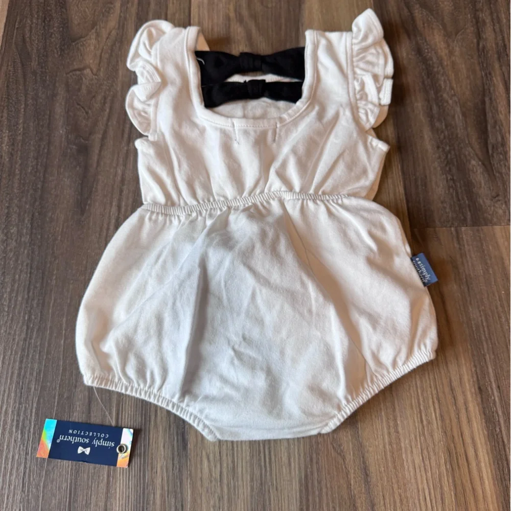 Simply Southern Bubble One Piece NEW Bee‎ Happy baby newborn Cotton 0-6 mo bows